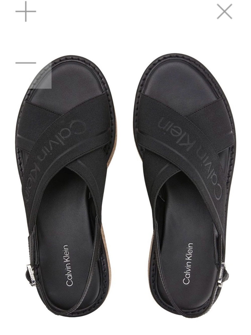 Calvin Klein Black Cross-Band Espadrille Platform Sandal - Picture 2 of 7